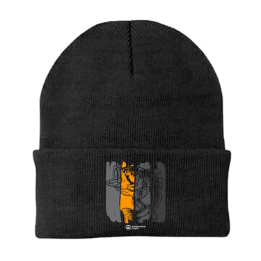Fishing Grunge Bars Embroidered Beanie